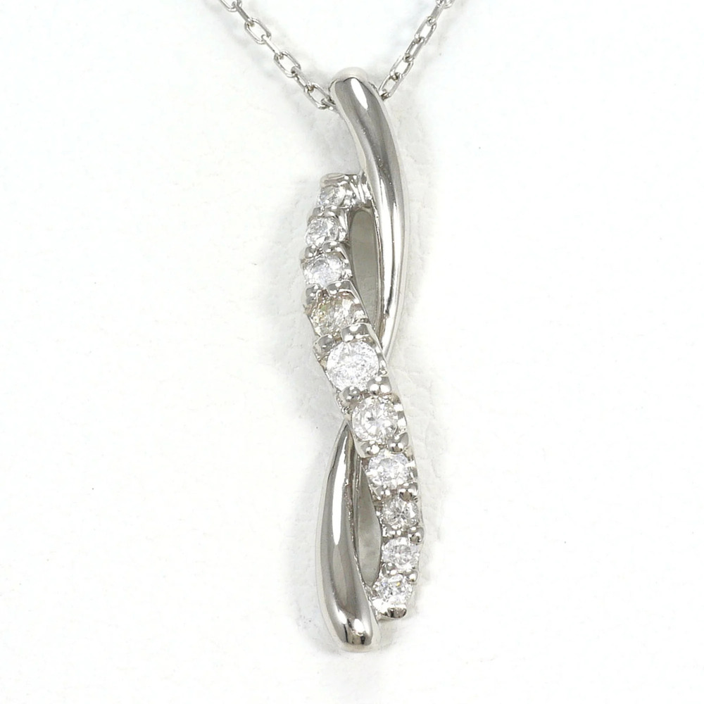 PT900 Platinum / PT850 Necklace with 0.12ct Diamond, Total Weight 1.8g, 40cm ...